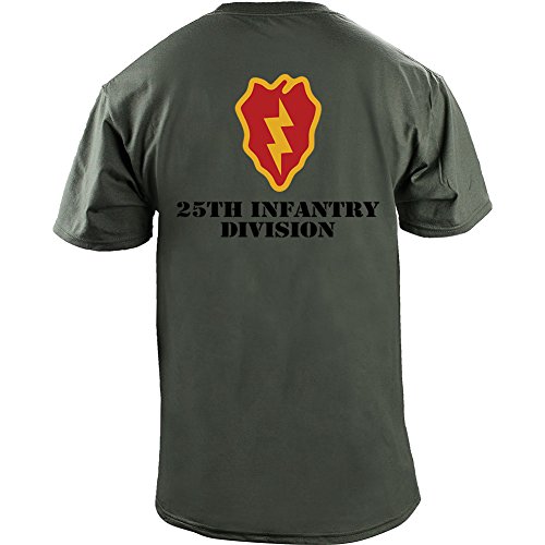 Army 25th Infantry Division Full Color Veteran T-Shirt (XL, Green)