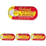 Roland Anchovies, Flat In Olive Oil, 2 oz (Pack of 4)