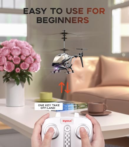 Image of SYMA RC Helicopter Toy,RC Helicopter with 16Mins(2 Batteries),Altitude Hold,One Key Take Off /Landing,3.5 Channel,Gyro Stabilizer,RC Airplane Toys for Kid Boy Girl Playing Indoor
