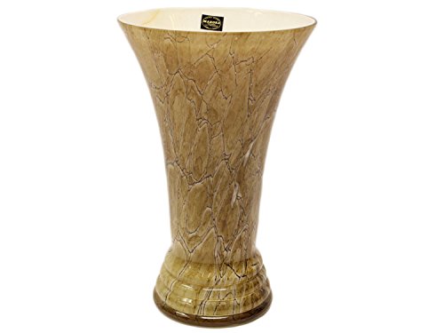 Glass Vase Makora Poland Unique Handmade Glass Vase - Beige