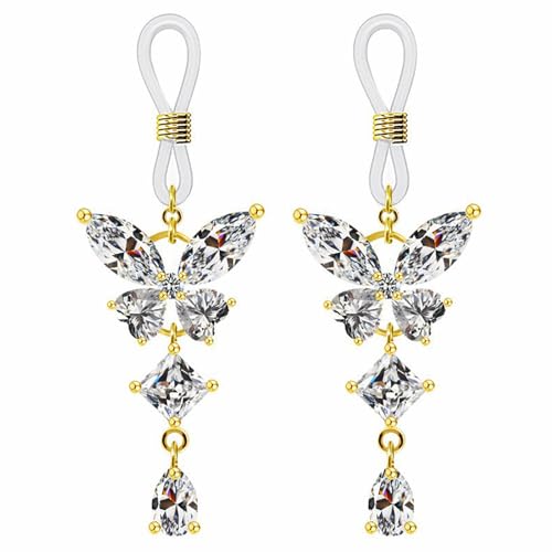 Niaspi Non Piercing Nipple Rings Nipple Noose Fake Nipple Jewelry Adjustable Fake Nipplerings Non Pierced Body Jewelry for Women (CZ Butterfly(Gold))