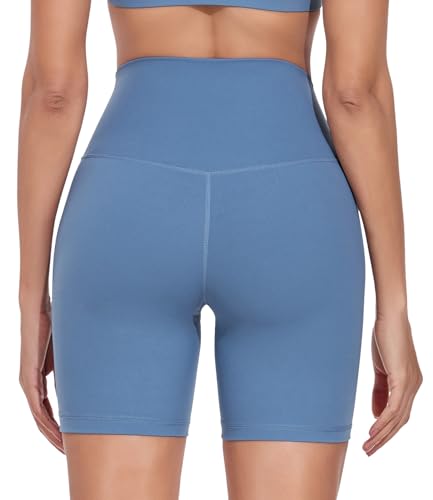 wirarpa Women's Biker Shorts High Waisted Soft Workout Running Yoga Spandex Iceberg Blue Shorts 6 Inches,XS Size — view 2