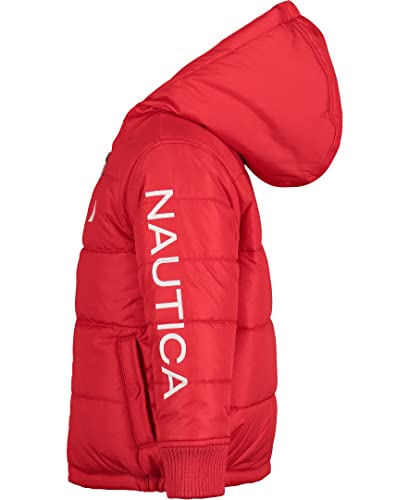 Image of Nautica Boys' Heavyweight Hooded Bubble Jacket With Polar Fleece Lining