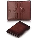 A-SLIM Bifold Leather Wallet Card Holder | Slim Bifold Wallet for Men | RFID Blocking Card Holder | Compact Design for Men’s & Women’s Wallet | Doku (Burnished Tan)