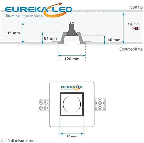 Spot encastrable en plâtre Eurekaled blanc pour ampoule LED - 5