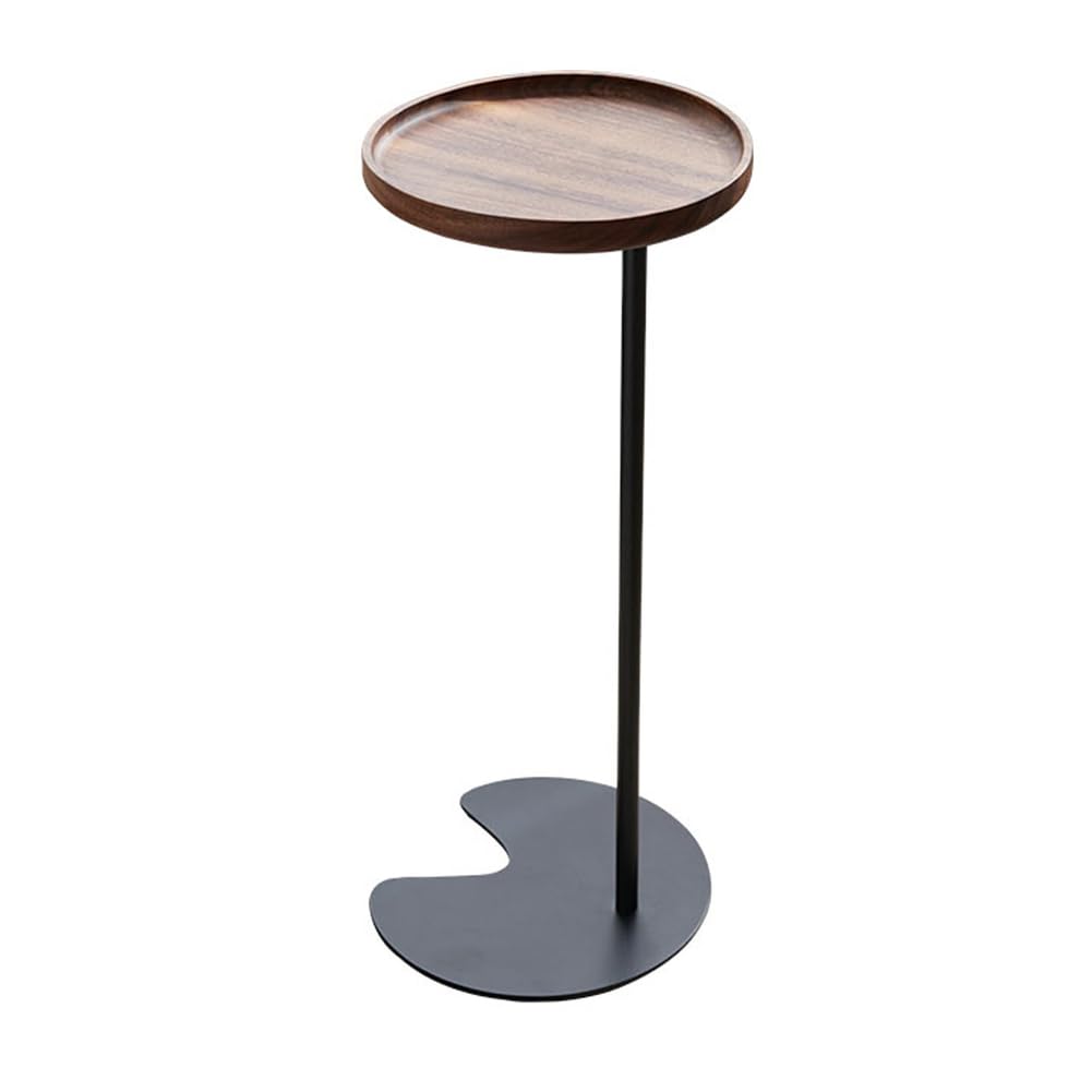 SXZenSpace Mini Round Side Tables for Sofa, End Table Sofa Tray Couch Heavy Metal Base,Couch That Slide under Living Room,Bedside