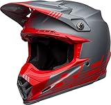  801000340371var - Casco Enduro Offroad Motocross para Moto Moto-9 Flex Louver Mate Color Gris/Rojo Talla L