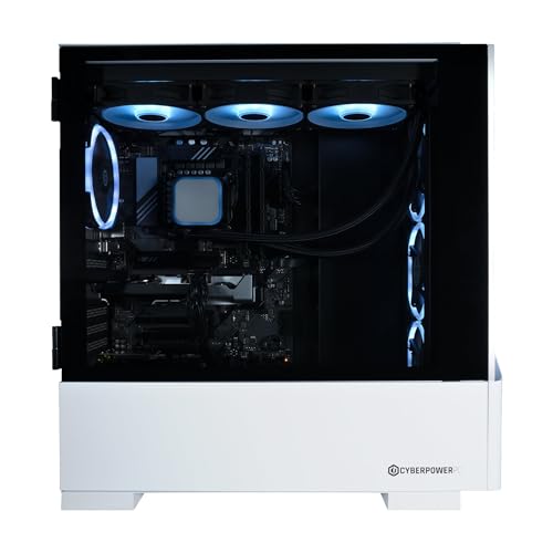 CyberPowerPC Luxe Gaming PC - Intel Core Ultra 5 245KF, Nvidia RTX 5060 Ti, 32GB RAM, 1TB NVMe SSD, 650W PSU, Wi-Fi, Windows 11, Liquid Cooling, Amethyst 360M Airflow White - 5