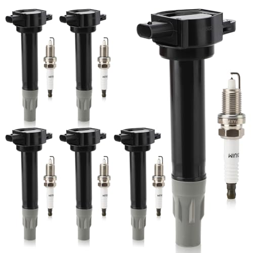 Image of UF502 Ignition Coil & 7781 Double Iridium Spark Plug for Dodge Challenger | Grand Caravan Journey Charger Avenger Magnum Stratus Nitro /Chrysler 300 Town & Country Pacifica Sebring /Volkswagen Routan V6