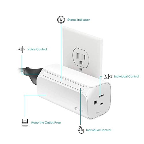 Kasa Smart Plug By Tp-Link, Dual Outlet Smart Home Wi-Fi Socket Works With Alexa, Echo, Google Home & Ifttt, No Hub Required, Remote Control, 15 Amp, Ul Certified (Hs107) , White #TOP3