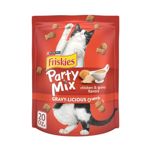 Friskies Purina Party Mix Gravylicious Crunch Cat Treats, 20 oz Pouch