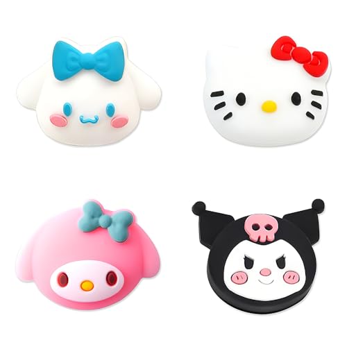 PERFECTSIGHT Cute Kitty Silicone Joycon Thumb Grip Caps, Joystick Cover Compatible with Nintendo Switch/OLED/Switch Lite,4PCS (Rabbit Dog Kitty)