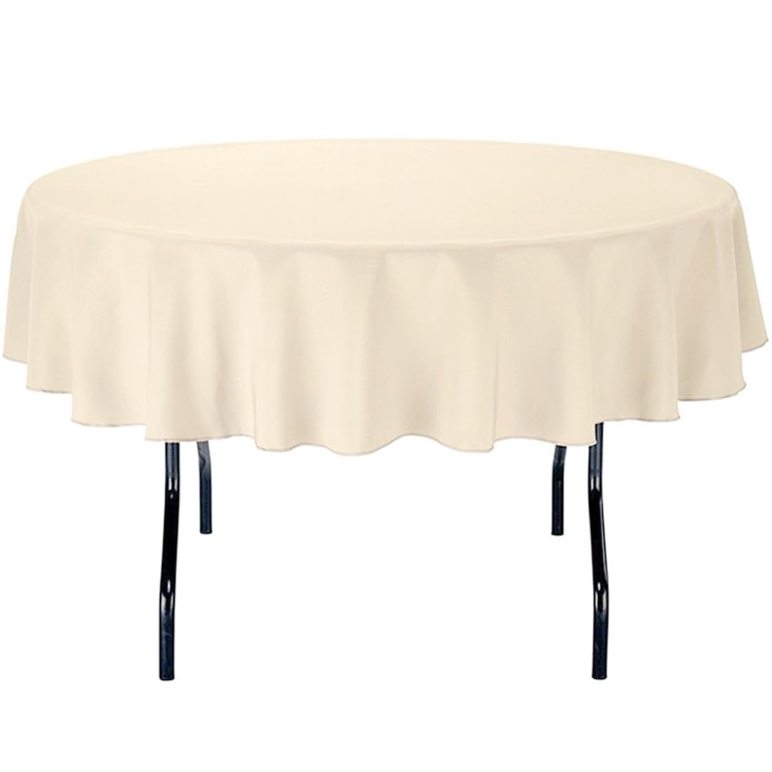 Nappe ronde polyester beige 177,8 cm LinenTablecloth