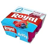 Royal Gelatina Sabor Frutos del Bosque 0%, Pack 4 x 90 g