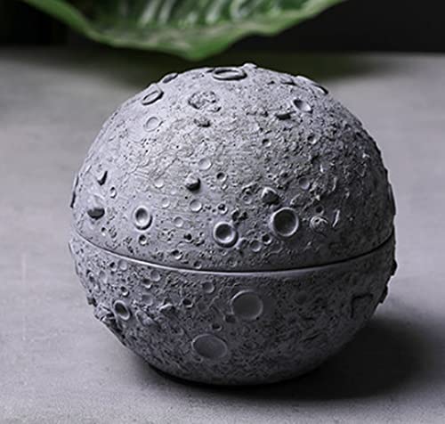 Aschenbecher mit Deckel und Innenfutter, winddicht, Zement-Aschenbecher für drinnen und draußen, Terrasse, Büro und Zuhause (steingrau) Cover