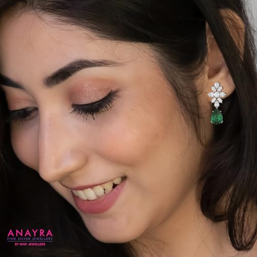 Image of 925 Sterling Silver Floral Cluster Stud Earrings for Women | Cubic Zirconia Flower Stud Earrings | Hypoallergenic Rhodium Plated Anti-Tarnish Lightweight Silver Jewellery | Daily Wear | Gift for Wife, Girlfriend, Mother, Sister | Birthday, Anniversary, Rakhi