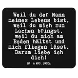 Mr. & Mrs. Panda Mauspad Weil du der Mann... - Geschenk, Partner, lustige Sprüche, Glizer Spruch Sprüche Weisheiten Zitate Lustig Weisheit Worte,