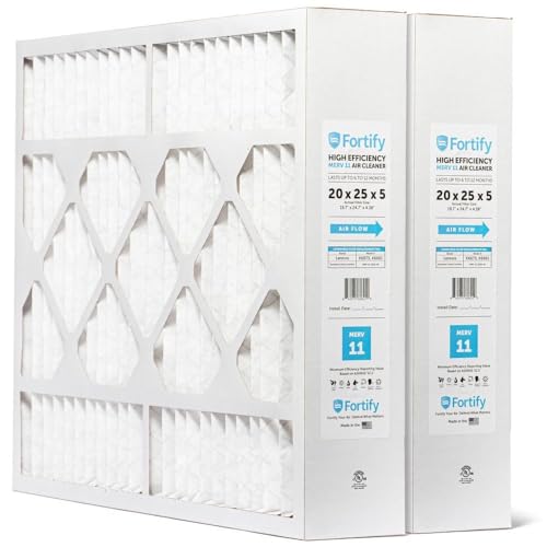 Image of Fortify 20x25x5 MERV 11 Replacement for Lennox X6673, X6661 HVAC Furnace Filter. (2-Pack) Actual Size: 19.7 x 24.7 x 4.38
