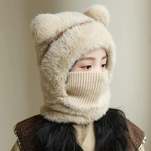 Winter Windproof Hat Little Girl&Boy Ear Protection Hats Children Warm Pompom Beanies for Cold Weather, DaikouzaoYTmi4