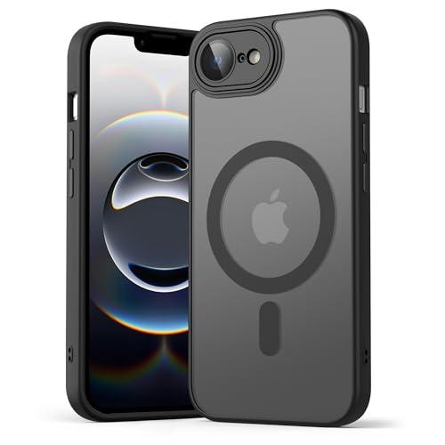 Strong Magnetic for iPhone 16e / iPhone 17e with MagSafe 10FT Drop Resistant Matte Skin Feeling Back Cover Shockproof Slim Fit for iPhone 16e / iPhone 17e Phone Case Cover (Black)