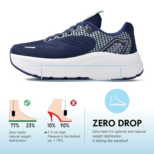 Image of JACKSHIBO Wide Toe Box Shoes Women Arch Support Zero Drop Wide Sneakers | Orthopedic, Plantar Fasciitis, Running, Walking, Athletic, Tennis, Gym, Workout, Supportive, Width, Cushion, Thick Sole