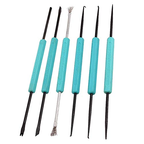 Aexit 6 Pcs Electrical equipment Double Sided Soldering Aid Repair Tools Set Green Gray