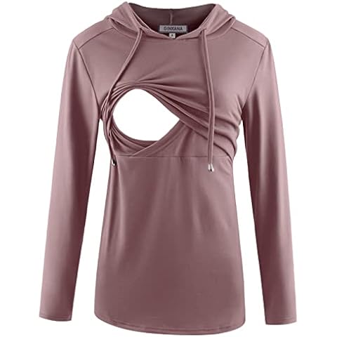 GINKANA Women's Nursing Hoodie Sweatshirt Mauve Cover