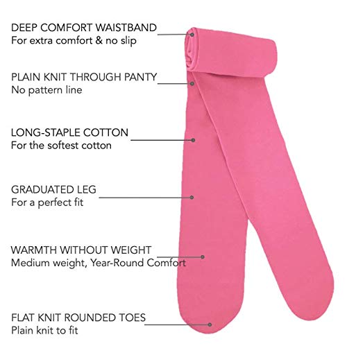 Country Kids Big Girls' Pima Cotton Tights 3 Pairs3