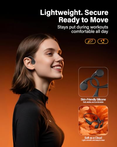 New Bone Conduction Headphones Bluetooth 6.0 Open Ear Earbuds with Mic, Balanced Audio, Reduced Sound Leakage, IP54 Waterproof Secure Fit, Wireless Sports Headphones for Running, Workout & Cycling - image 4