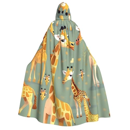 Cape de magicien avec capuche motif girafe pour costume mixte