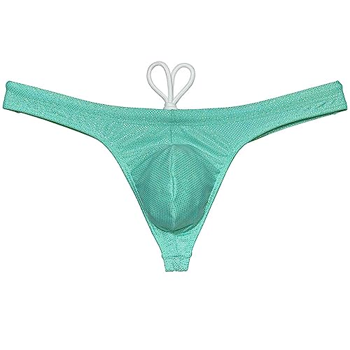Men's Metallic Bikini Swimsuit Shiny Swim Thong Male Contour Pouch Swimwear Silky Beach Bottoms Freedom Swimming Tanga