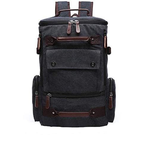 Image of Fur Jaden Black Canvas Travel Backpack (Black)