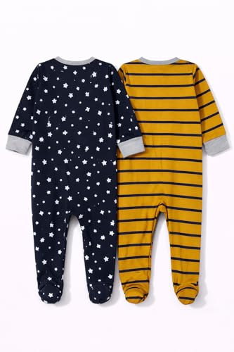 Image of TuddyBuddy 100% Cotton Multi Color Zipper Romper Sleepsuit /Romper /Jumpsuit for Baby Boy & Baby Girl