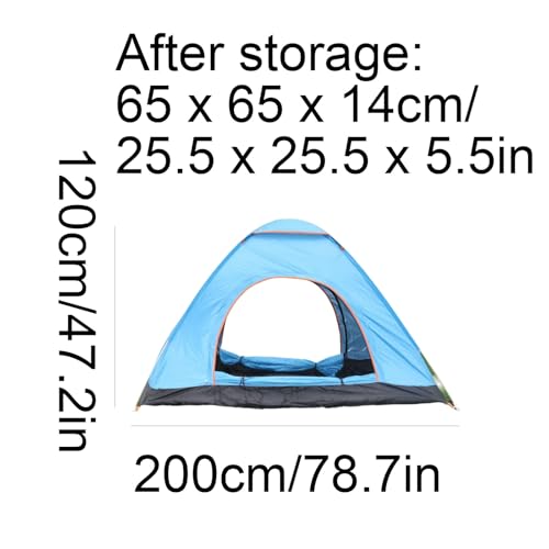 Carpa portátil para camping 3-4 personas azul miniatura 2