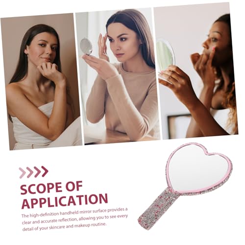 Ipetboom espelho de maquiagem de cristal oculos para maquiagem óculos para maquiagem espelho portáti