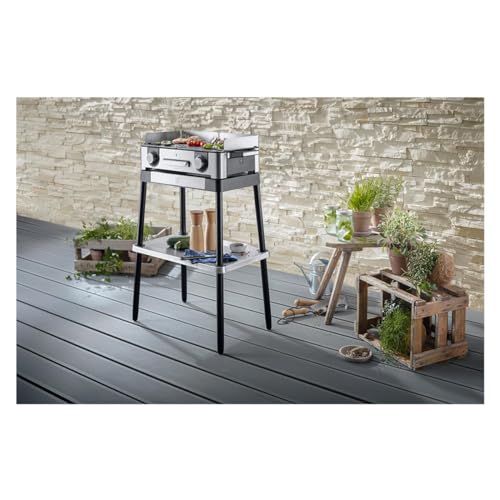 WMF Standfuß, Grill Tisch, Zubehör für alle Grills der WMF Master Grill, Tischgrill Standfuß, 72 cm hoch, cromargan matt/silber