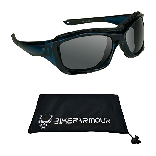 Image of Bikershades Motorcycle Safety Sunglass Goggles Foam Padded Extreme Sport Removable Foam