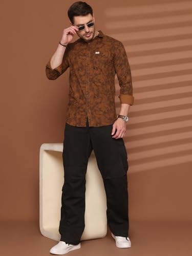 Image of Majestic Man Printed Pure Cotton Slim Fit Casual Shirt