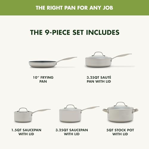 Image of GreenPan Valencia Pro Tri-Ply Stainless Steel 9 Piece Cookware Set, PFAS-Free Ceramic Nonstick Coating, Induction Ready Pots & Pans, All Cooktops, Dishwasher & Oven Safe to 600F