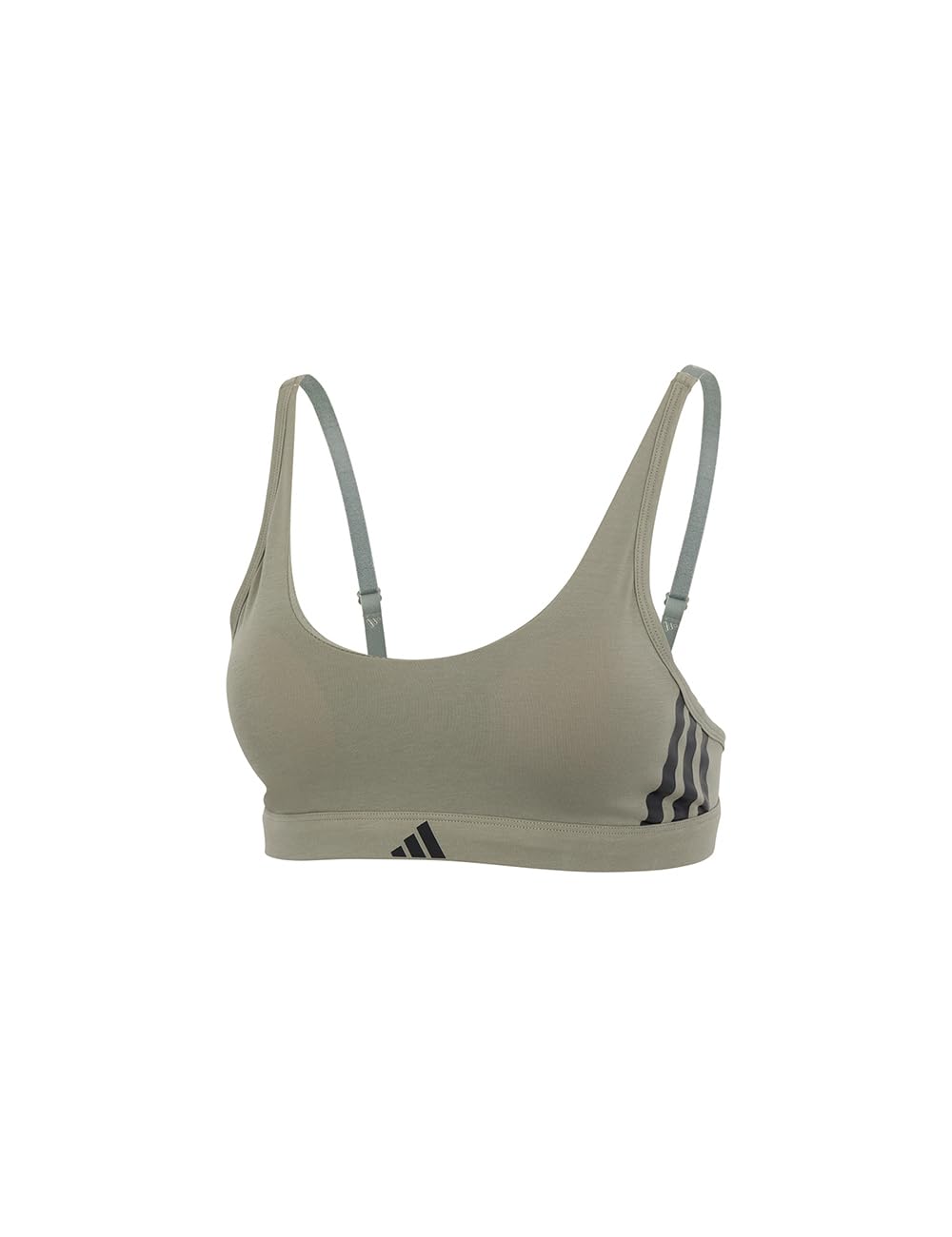 adidas Damen Scoop Bralette - Sport Active Essentials Cotton 3 Stripes - BH - Bequeme Unterwäsche