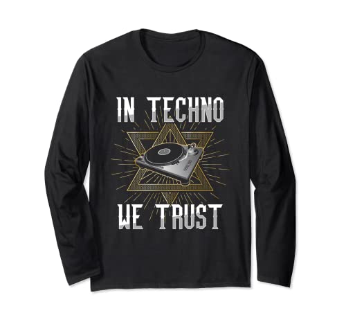 In Techno ci fidiamo di Rave DJ Music House Electro EDM Trance Maglia a Manica