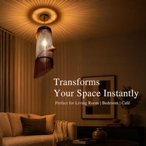 Image of Wood Pinecone Pendant lamp for Leaving Room, Wooden Ceiling lamp, Wooden Hanging lamp handicrafted Home decore Chandelier Light (Spiral)