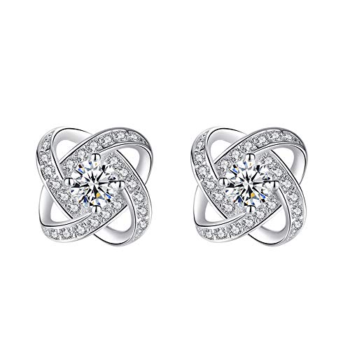 Boucles d'oreilles en zircon vrai pour femme avec pierres de haute pureté