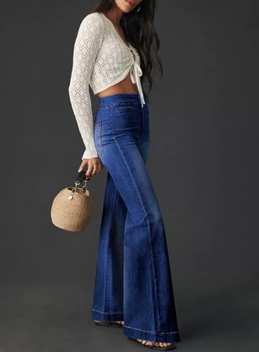 Sidefeel Wide Leg Straight Leg Jeans for Women High Waisted Loose Boyfriend Denim Pants2