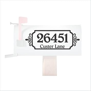 Set of 2 Framed Die-Cut Vinyl Address Numbers for Mailbox - Mail Box Numbers & Personalized Address Decals - Glossy Mailbox Numbers for Outside - Mailbox Address Decals - Choose from 2 Sizes