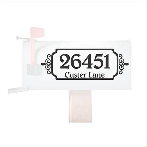 Mailbox Vinyl Decal Sticker Personalized with Address by Wall Decor