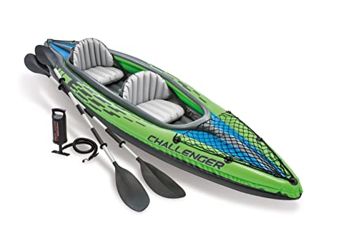 AmazOpen® Sport Series Challenger K2 Inflatable Kayak Raft Boat Set with 2 Aluminium Oars and High Output Hand Air Pump for Adults (2 Person) – 68306
