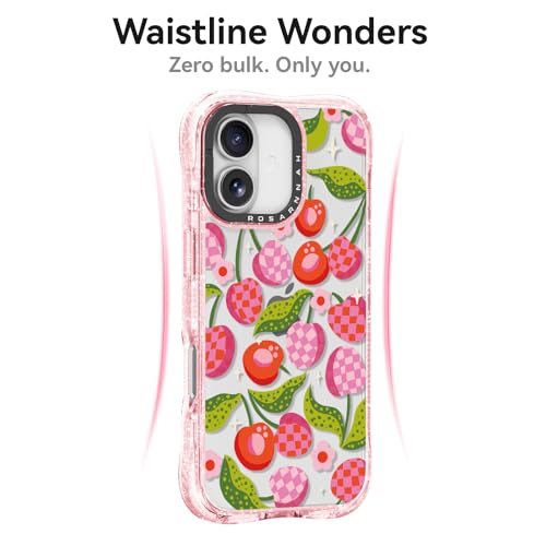 Coque iPhone 6,1" antichoc Rosarnnah rose pailleté à carreaux - 3