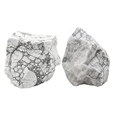 Amazing Gemstone 2 Pieces Howlite Raw Crystals and Healing Stones, Natural Rocks for Tumbling and...