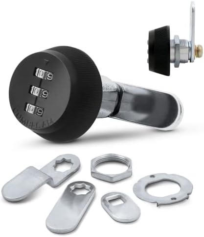 FJM Security Combi-Cam 7850R-S-Black Combination Cam Lock, 5/8" Black Finish